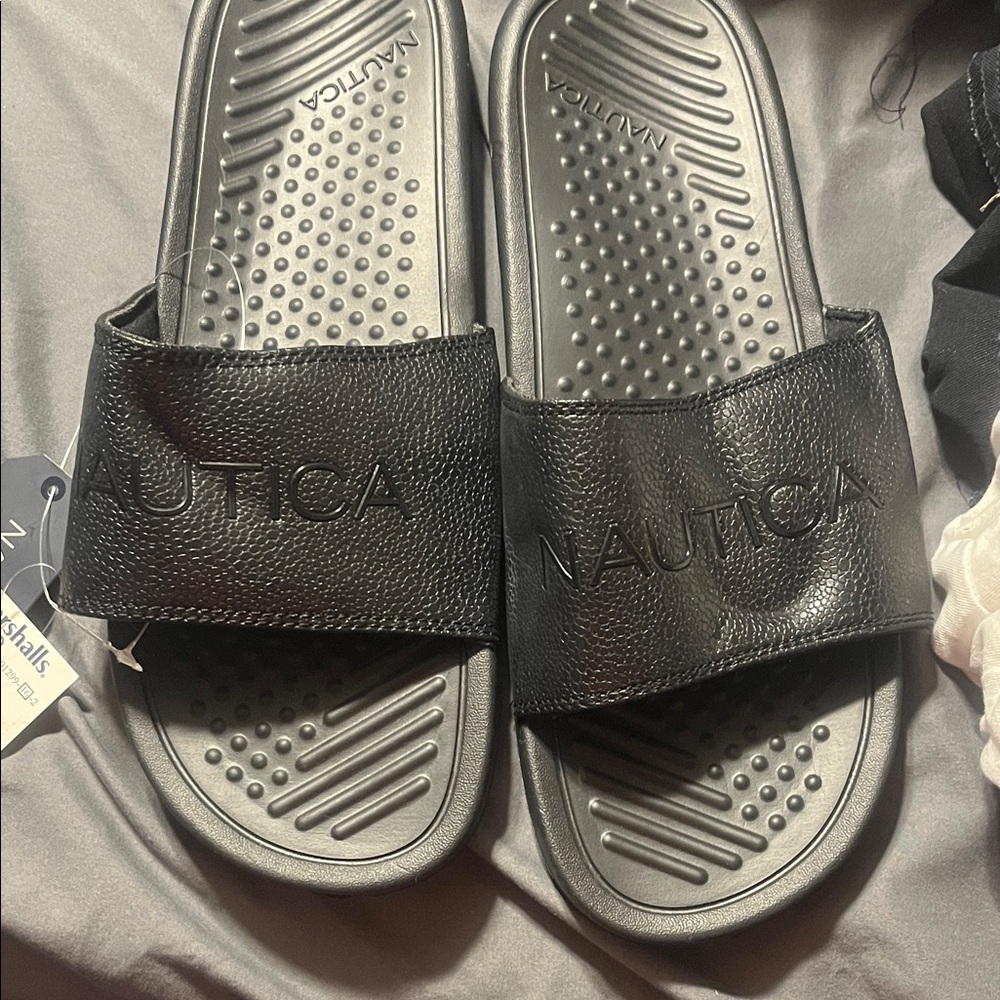 Nautica Men's Black Slide Sandals